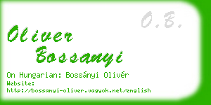 oliver bossanyi business card