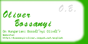 oliver bossanyi business card